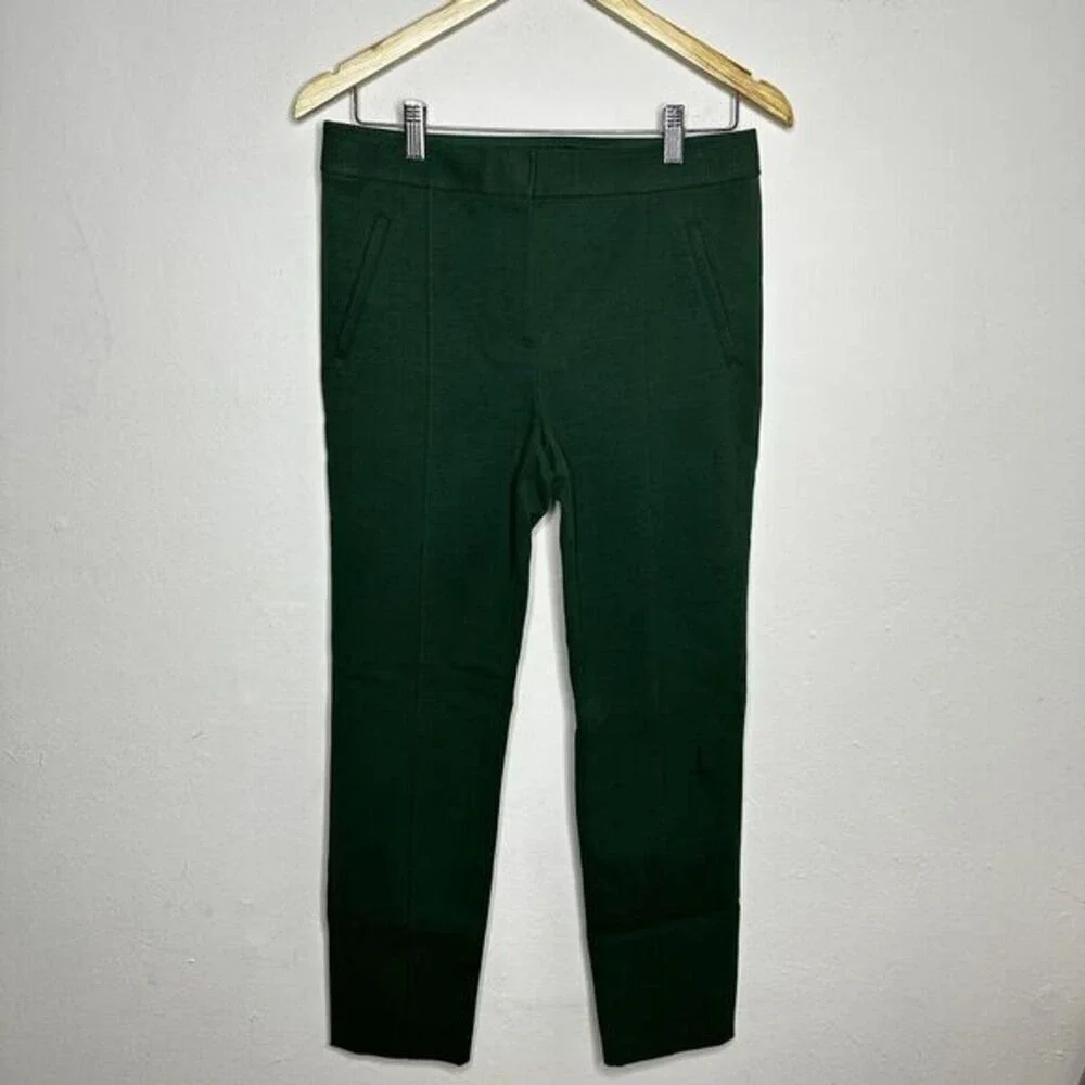 Tory Burch Dark Green Trouser Pants Sz 4 Skinny Fit‎ Mid Rise Work Wear